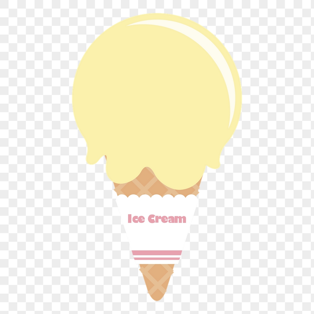 Vanilla ice-cream png cone sticker, | Free PNG - rawpixel