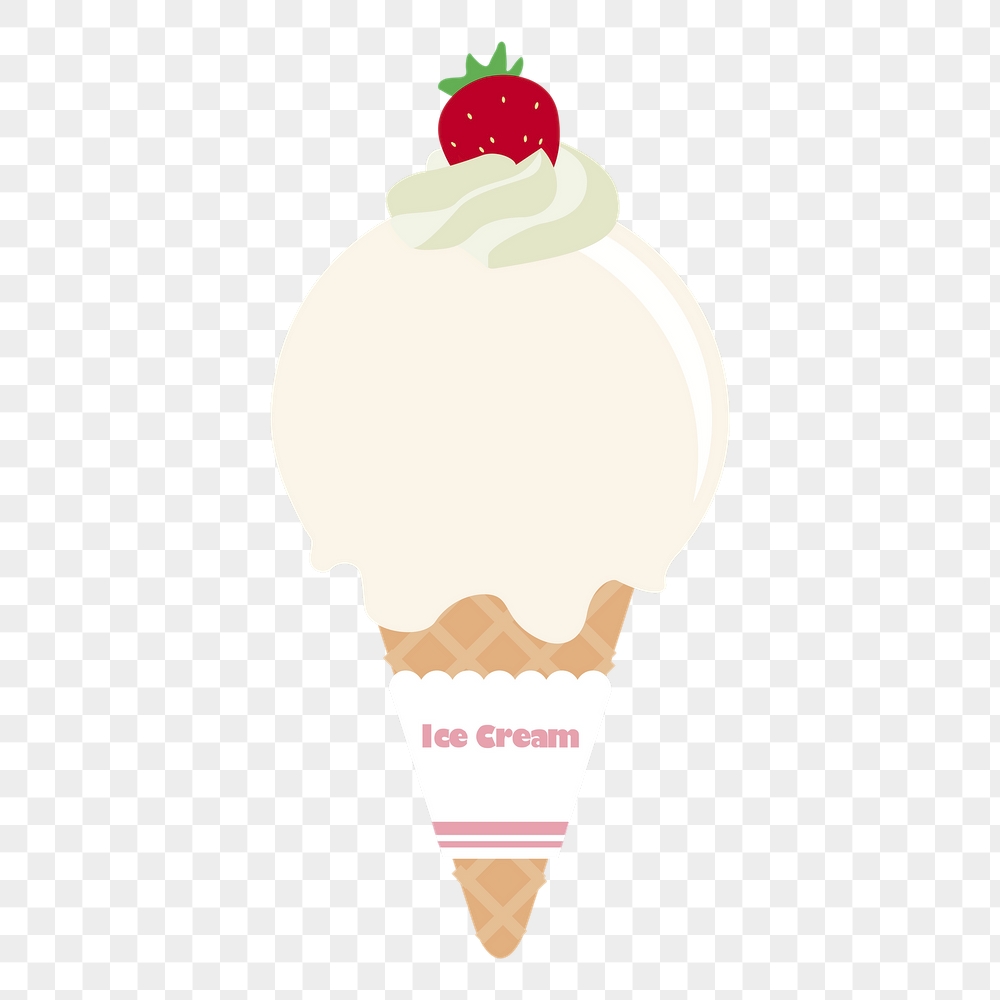 Vanilla ice-cream png cone sticker, | Free PNG - rawpixel