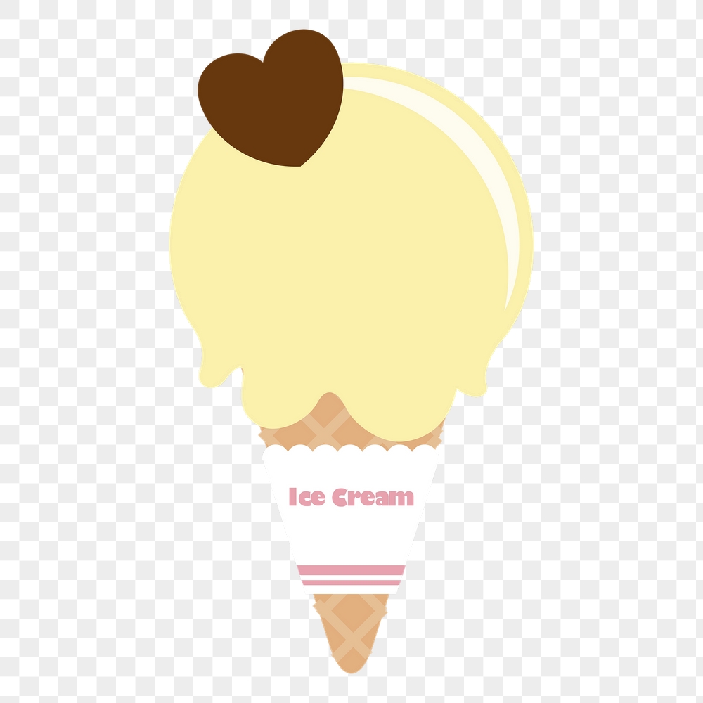 Vanilla ice-cream png cone sticker, | Free PNG - rawpixel