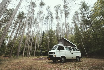 #vanlife in the forest