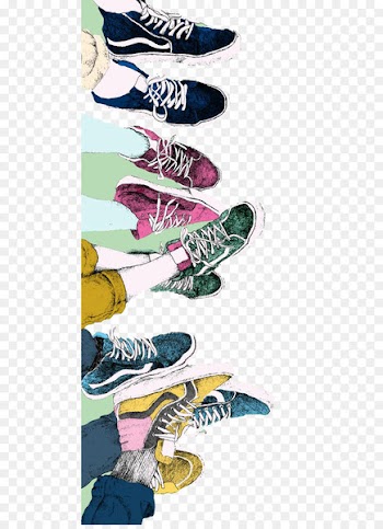 Vans Sneakers Drawing Shoe Illustration - Hand-painted male women wear shoes 
