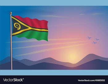 vanuatu flag in the morning sun