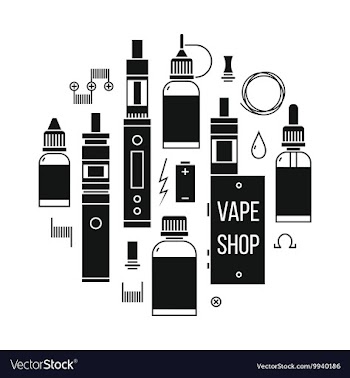 Vape shop icons vector image