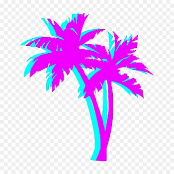 Vaporwave Palm trees T-shirt Image - tree 