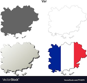 Var Provence outline map set vector image