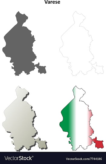 Varese blank detailed outline map set vector image