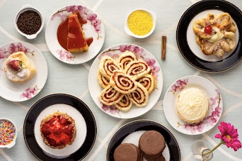 Variety of Baked and Dessert Foods on Plates