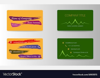 Variety of detailed horizontal business cards on vector image