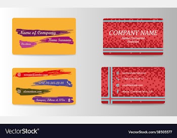 Variety of detailed horizontal business cards on vector image