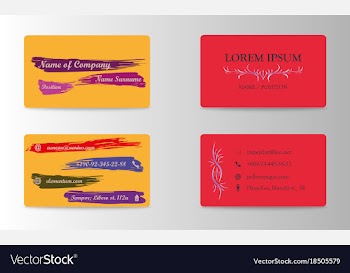 Variety of detailed horizontal business cards on vector image