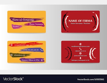 Variety of detailed horizontal business cards on vector image
