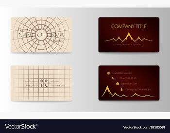 Variety of detailed horizontal business cards on vector image
