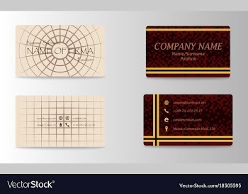 Variety of detailed horizontal business cards on vector image