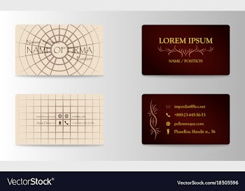 Variety of detailed horizontal business cards on vector image