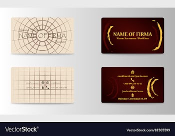 Variety of detailed horizontal business cards on vector image