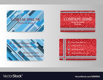 Variety of detailed horizontal business cards on vector image