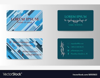 Variety of detailed horizontal business cards on vector image