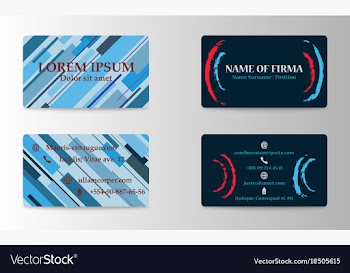Variety of detailed horizontal business cards on vector image