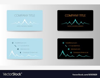 Variety of detailed horizontal business cards on vector image
