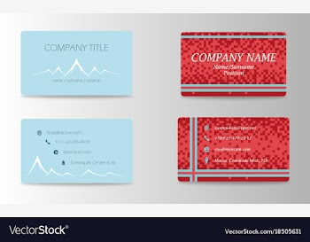 Variety of detailed horizontal business cards on vector image
