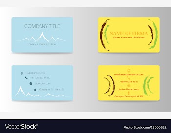 Variety of detailed horizontal business cards on vector image