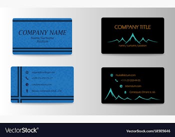 Variety of detailed horizontal business cards on vector image