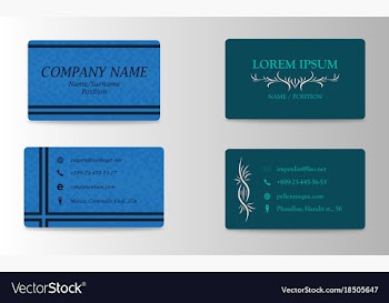 Variety of detailed horizontal business cards on vector image