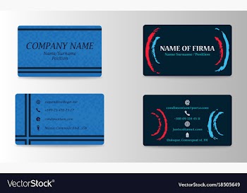 Variety of detailed horizontal business cards on vector image
