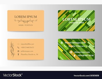 Variety of detailed horizontal business cards on vector image