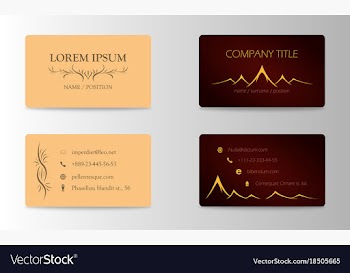 Variety of detailed horizontal business cards on vector image