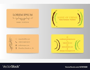 Variety of detailed horizontal business cards on vector image