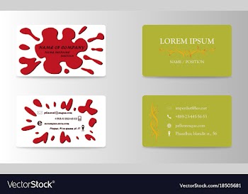 Variety of detailed horizontal business cards on vector image