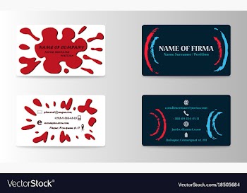 Variety of detailed horizontal business cards on vector image