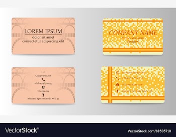 Variety of detailed horizontal business cards on vector image