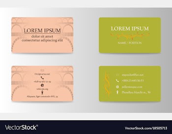 Variety of detailed horizontal business cards on vector image