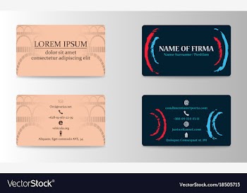 Variety of detailed horizontal business cards on vector image