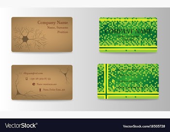 Variety of detailed horizontal business cards on vector image