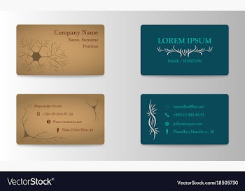 Variety of detailed horizontal business cards on vector image