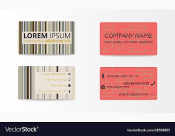 Variety of detailed horizontal business cards on vector image