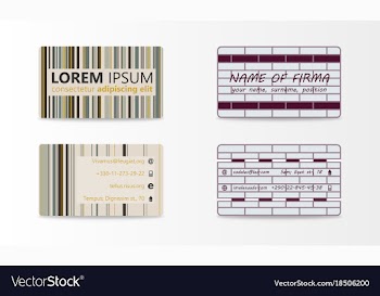 Variety of detailed horizontal business cards on vector image