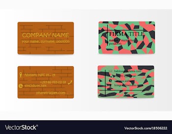 Variety of detailed horizontal business cards on vector image