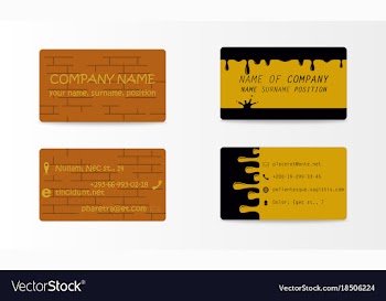 Variety of detailed horizontal business cards on vector image