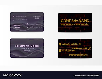 Variety of detailed horizontal business cards on vector image