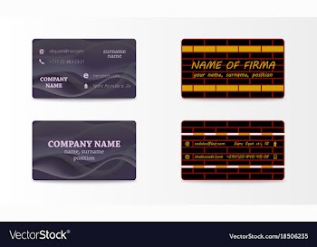 Variety of detailed horizontal business cards on vector image