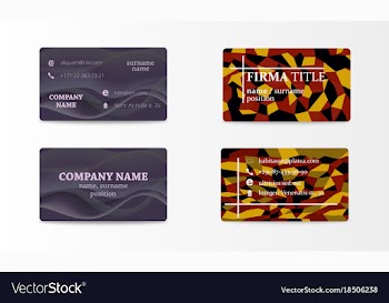 Variety of detailed horizontal business cards on vector image