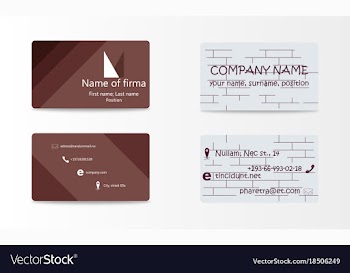 Variety of detailed horizontal business cards on vector image