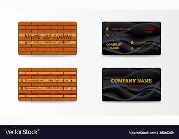Variety of detailed horizontal business cards on vector image