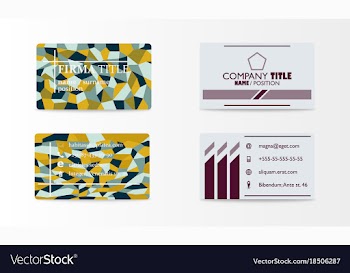 Variety of detailed horizontal business cards on vector image