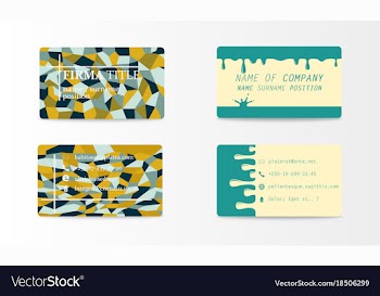 Variety of detailed horizontal business cards on vector image