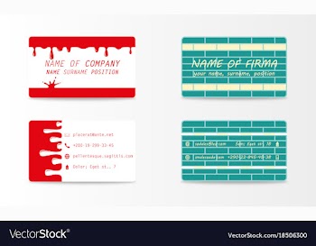 Variety of detailed horizontal business cards on vector image